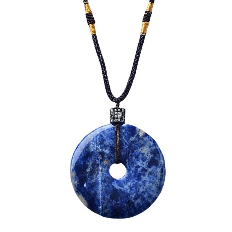 DIY Beautiful Donut Pendant Unisex Stone Necklace Healing Crystal Yoga Gift