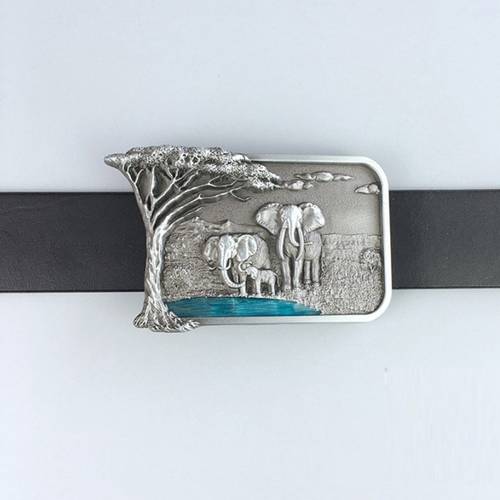 New Original Africa Elephant Big Tree Wildlife Western Belt Buckle US Local Shipping