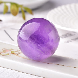 Natural Amethyst crystal ball 20mm Reiki Quartz Energy Healing Stone Ore Mineral For Home Decoration Collection DIY gift