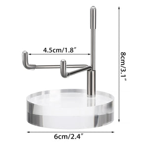 Adjustable Metal Arms Display Stand Easel with Acrylic Base Small Display Easel Holder for Fossil Coral Geodes Rock Mineral Agate Crystals Seashell and Small Collectibles