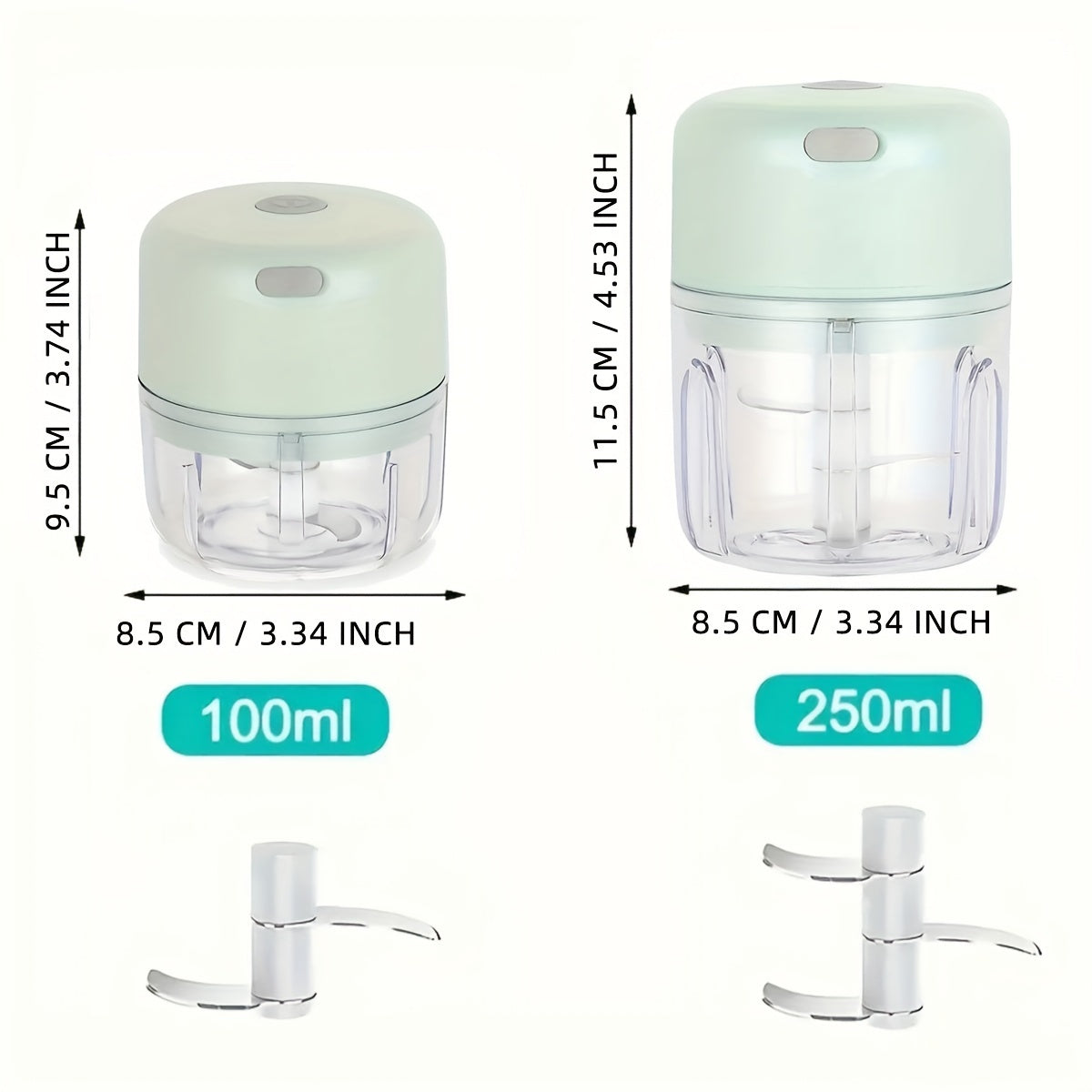 High-Speed USB Mini Food Chopper - Portable 20000 RPM Electric Garlic & Vegetable Grinder | 100/250ml | Rechargeable Lithium Battery