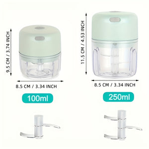 High-Speed USB Mini Food Chopper - Portable 20000 RPM Electric Garlic & Vegetable Grinder | 100/250ml | Rechargeable Lithium Battery