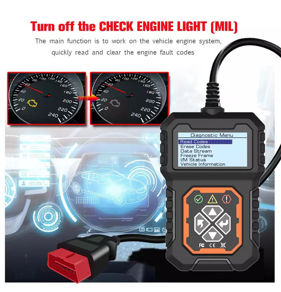 Car Code Reader: Get Instant Diagnosis Of Your Vehicle's Check Engine Light With OBD2 Scanner!