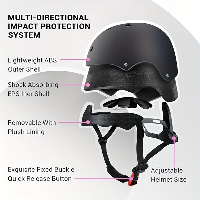 Stylish And Cool Helmet, Adjustable Size Helmet, Men'S Helmet, Women'S Helmet, Halloween, Christmas Gift, Birthday Gift, Paintable Helmet, Suitable For A Variety Of Sports Helmets (black, White)