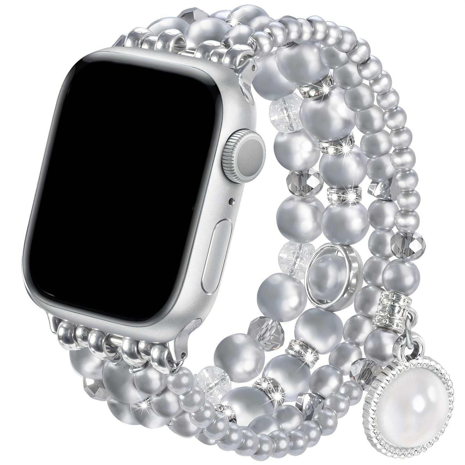 V-MORO 2024 Boho Bracelet Pearl Bracelet Bands Compatible with Apple Wath Bands 38mm 40mm 41mm 42mm 44mm 45mm Women, Natural Pearl Beaded Charms Pretty Straps Dressy Designer Jewelry Stretchy iWatch Bands for Series 10 9 8 7 6 5 4 3 2 1 SE