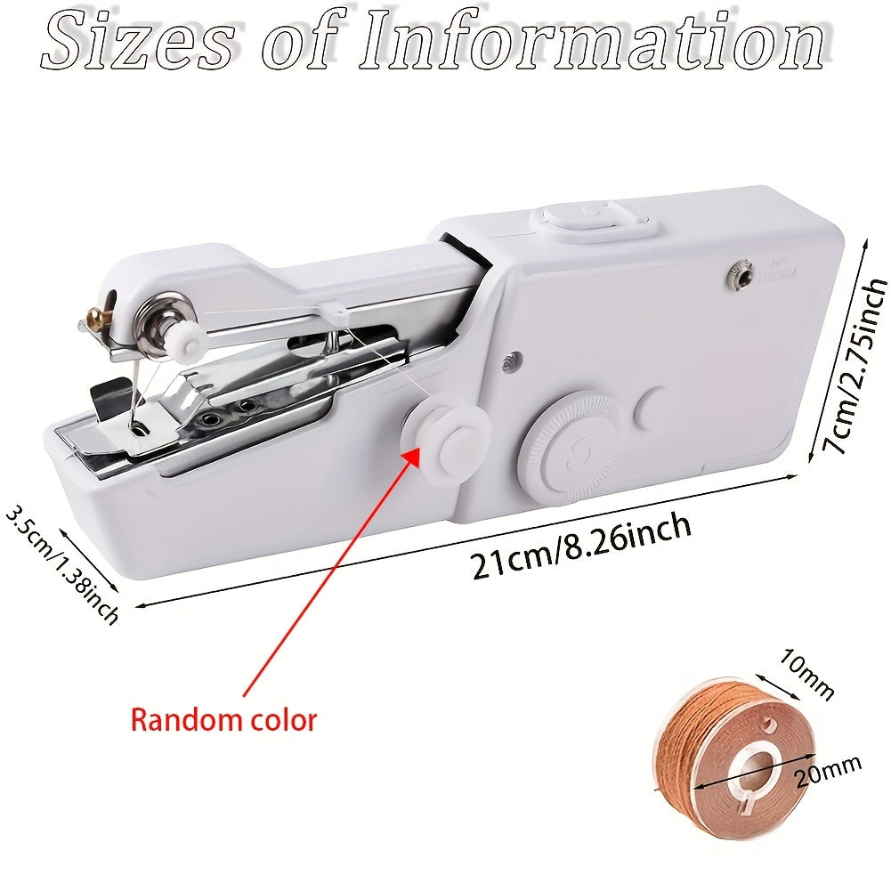 1pc Handheld Sewing Machine Mini Sewing Machines, Portable Sewing Machine Quick Handheld Stitch Tool For Fabric, Kids Cloth, Clothing - 2 Co