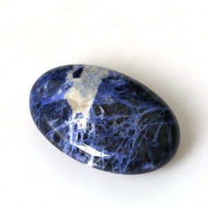 Blue and White Striped Palm Stone Healing Reiki Polished Chakra Specimen 6cm