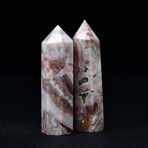 Brazil Agate Crystal Tower Reiki Healing Meditation Specimen Points Room Decor