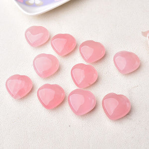 Natural Rose Quartz Heart Stone Shape Love Mini Crystal Healing Polished Gemstone DIY Jewelry Gift Couple Decoration Souvenir