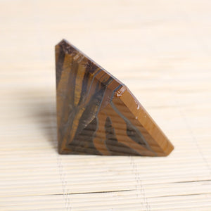 Pyramid-Finest Big Natural  Tiger Eye Crystal Pyramid Gemstone 2.36 Inch Carved Pyramidal Crystal Healing Crafts