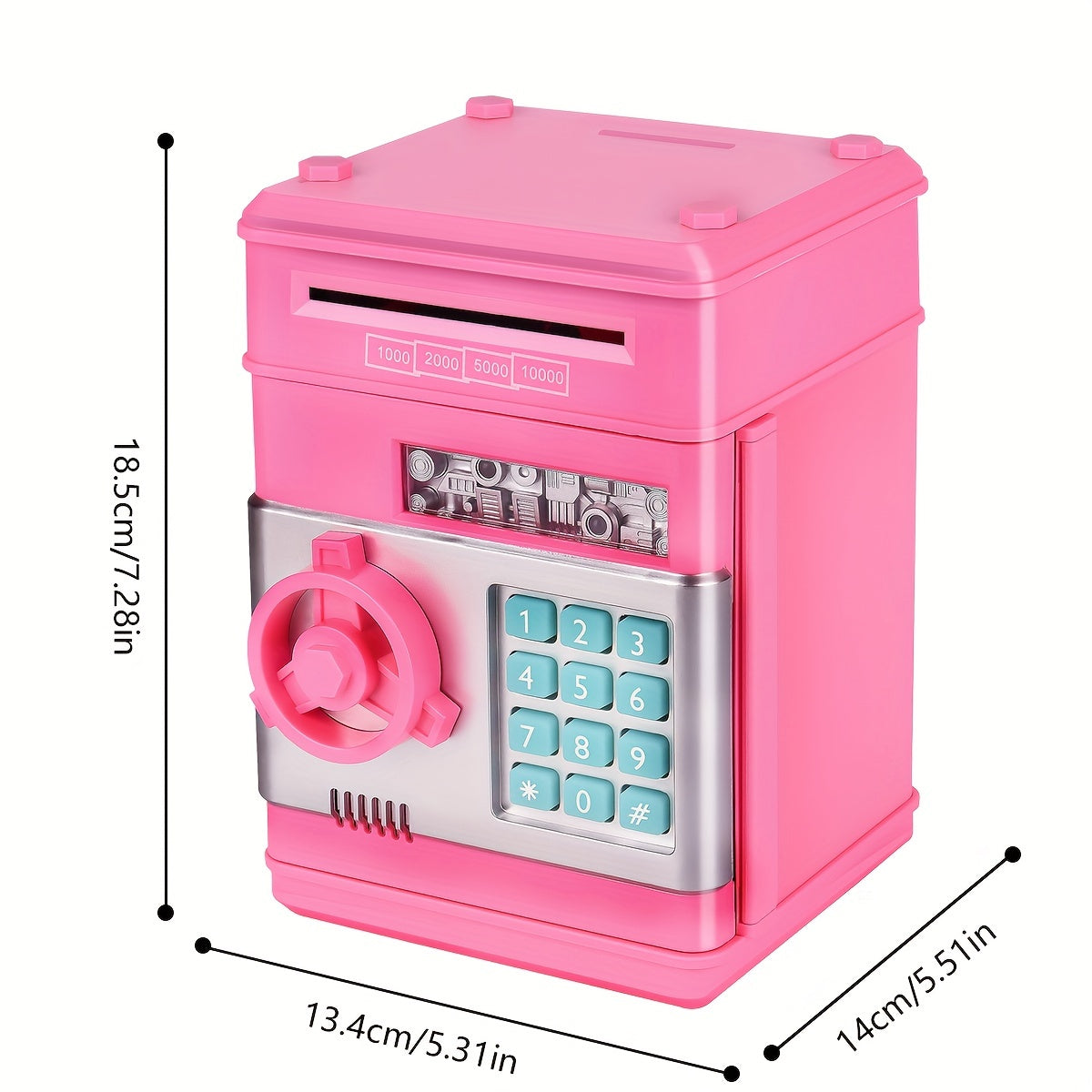 Piggy Bank For Girls Boys Large Electronic Money Coin Banks With Password Protection, Automatic Paper Money , Great Gift For Kids (Blue/Gold