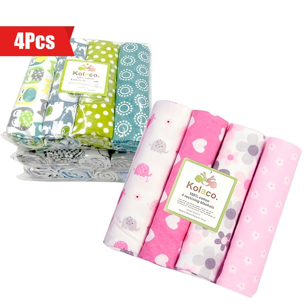 4pcs Soft & Cozy Cotton Receiving Blankets For Newborns - 76x76cm/ 29.92x29.92inch Christmas, Thanksgiving Day, New Year, Valentine's Day Gift Easter Gift