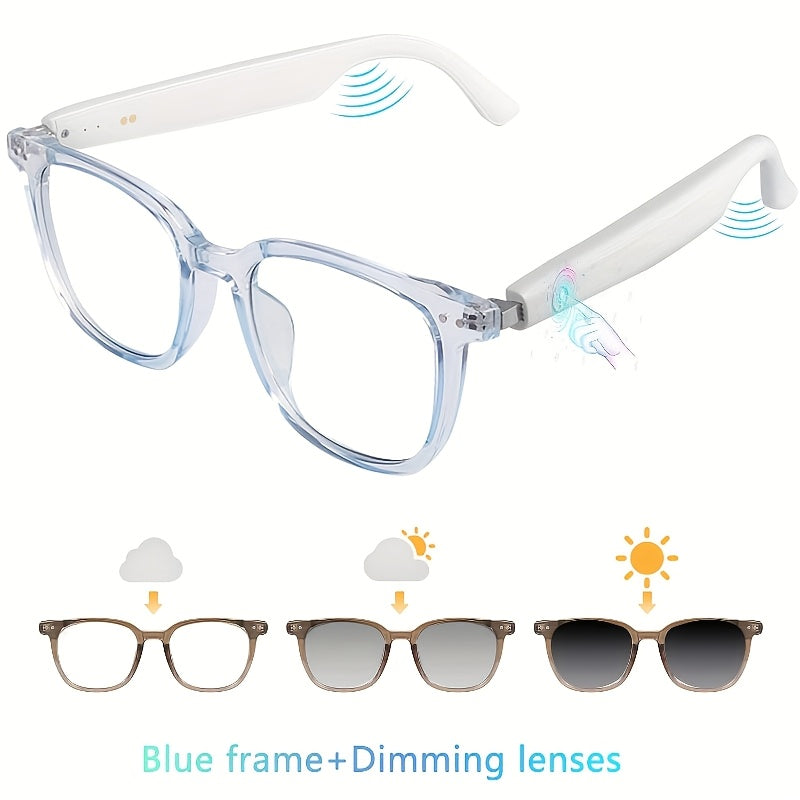 Smart Glasses, Touch Control, Built-in Microphone, High Resolution Audio, Wireless, Rechargeable Battery, Anti-Blue Light, Great for Office, Outdoor, Sports, Driving, Music Playback, Hands-Free Phone Calls - Ideal Holiday Gifts