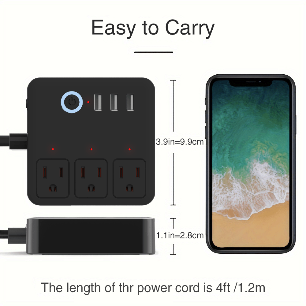 Gosund Smart Power Strip with 3 USB Ports and 3 Individually Controlled Smart Outlets, Voice Control Compatible with Alexa & Google Home, Works with Gosund & Tuya APP, 4ft/ 1.2M Power Cord, Timer Function, Surge Protection, 2.4GHz Wi-Fi Only, US Plug, Ide