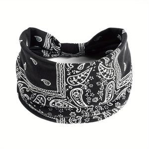 Chic Boho Paisley Headband for Active Women - Durable, Stretchy Turban for Fashion & Sweat Control