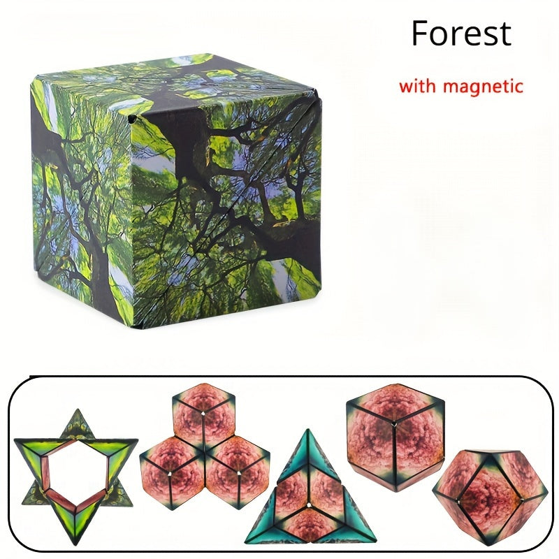 Three-dimensional Variety Magic Cube Anti Stress Toy Geometry Infinite Magnetic Changeable Cube Reliever Fidget Toys