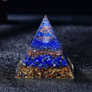 2.36‘’ Orgone Pyramid DIY Energy White Quartz Crystal Pillar EMF Protection  Orgonite Healing Meditation Lapis Base Decoration Collection