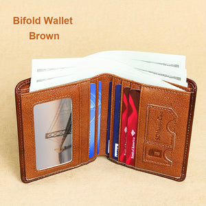 1pc Genuine Leather Rfid Blocking Wallets For Men, Retro Thin Short Multi-functional ID Credit Card Holder, Gifts To Men On Valentine's Day