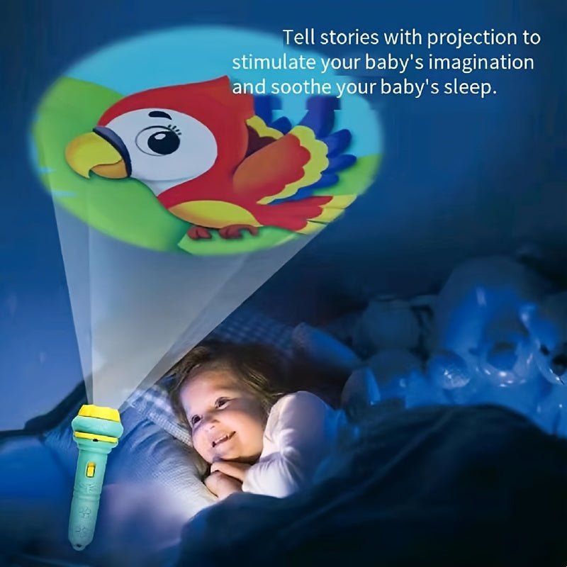 32-Pattern Educational Projector Flashlight - Dinosaurs, Ocean Life & More - Interactive Learning Toy for Kids