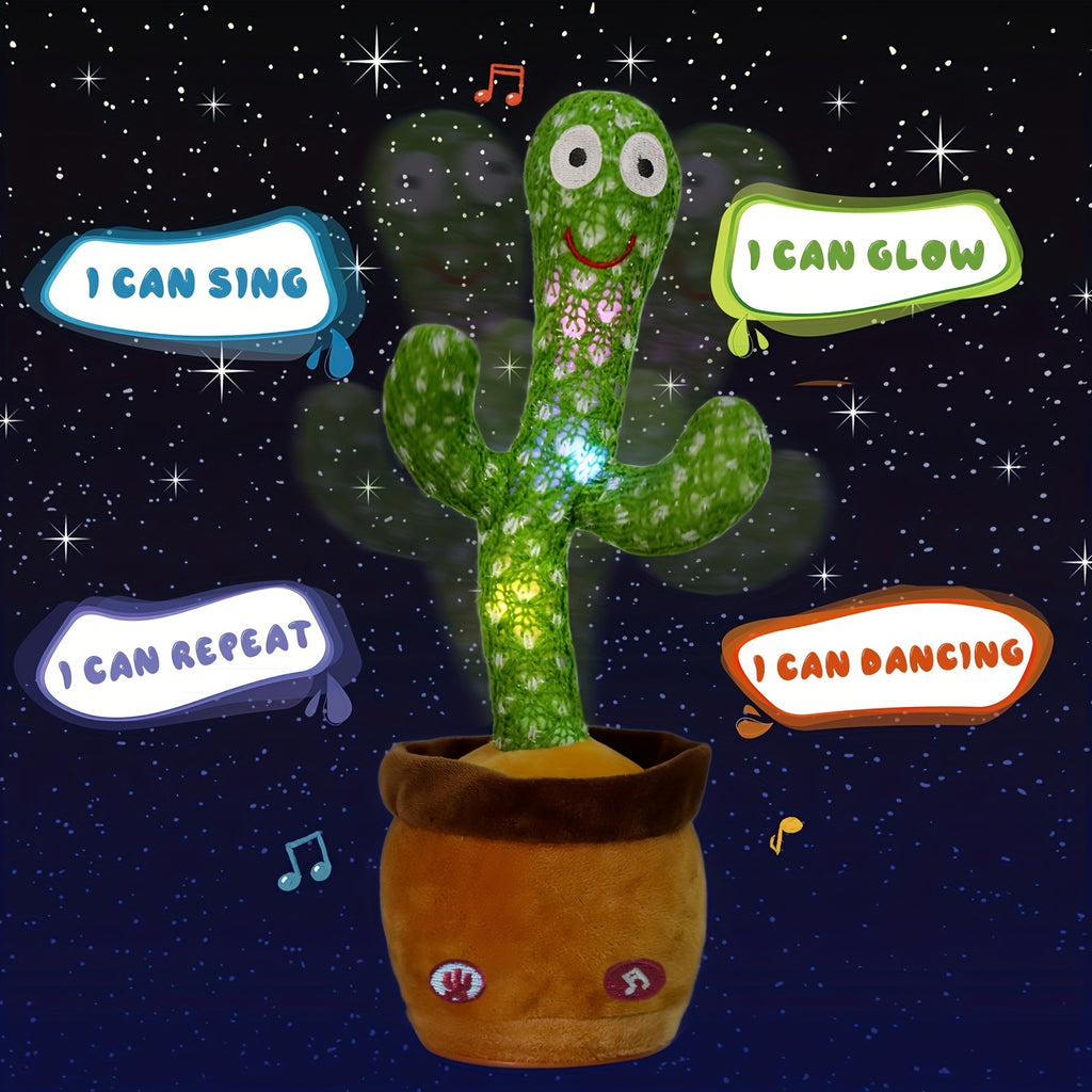 Talking Cactus Toy, Dancing Cactus Baby Toy with Lighting, Singing Mimicking Cactus Baby Toys Repeat What You Say Cactus, Recording 15 Secon