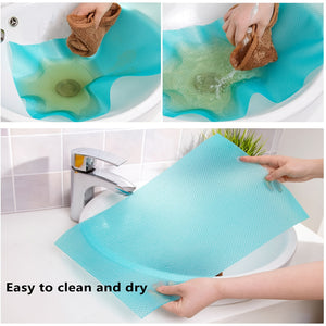 4pcs Refrigerator Liners Mats: Washable, Waterproof & Oilproof - Perfect for Shelves, Freezer, Cupboard, Cabinet & Drawer!