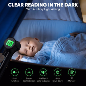 [Maynovia Thermometer] Maynovia Digital Thermometer | Accurate & Fast 1-Second Fever Detection With Alarm, Easy-to-Read LCD Display, Battery Operated - Ideal For Healthcare, All-Ages No-Touch Thermometer For Fever