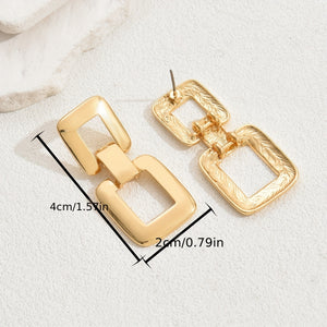 Golden Chain Design Dangle Earrings Elegant Sexy Style Zinc Alloy 18K Gold Plated Jewelry Trendy Female Earrings