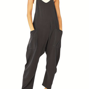 Chic Breezy Cami Jumpsuit - Solid Color, Versatile & Comfortable - Perfect for Spring & Summer Days, Women’s Fashion