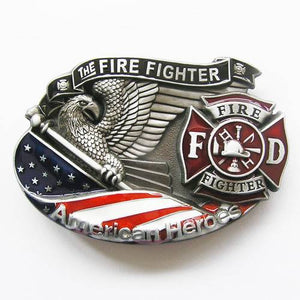 New Vintage American Hero Firefighter Fire Enamel Belt Buckle US Local Shipping