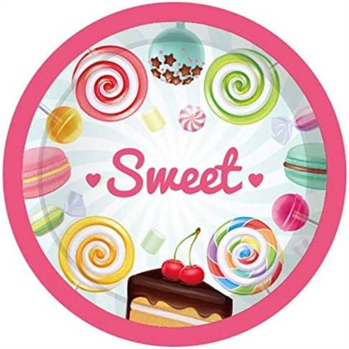 Candyland Plates Colorful Candies Lollipop Paper Plates Party Supplies 68PCS Set US Local Shipping