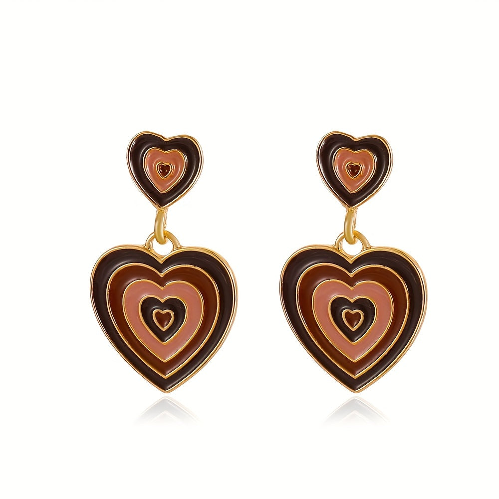 New Heart-shaped Earrings, Large Round Hoop Earrings With Three-dimensional Heart Shape