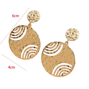 Golden Color Funky Style Hoop Shaped Earrings for Women Popular Model