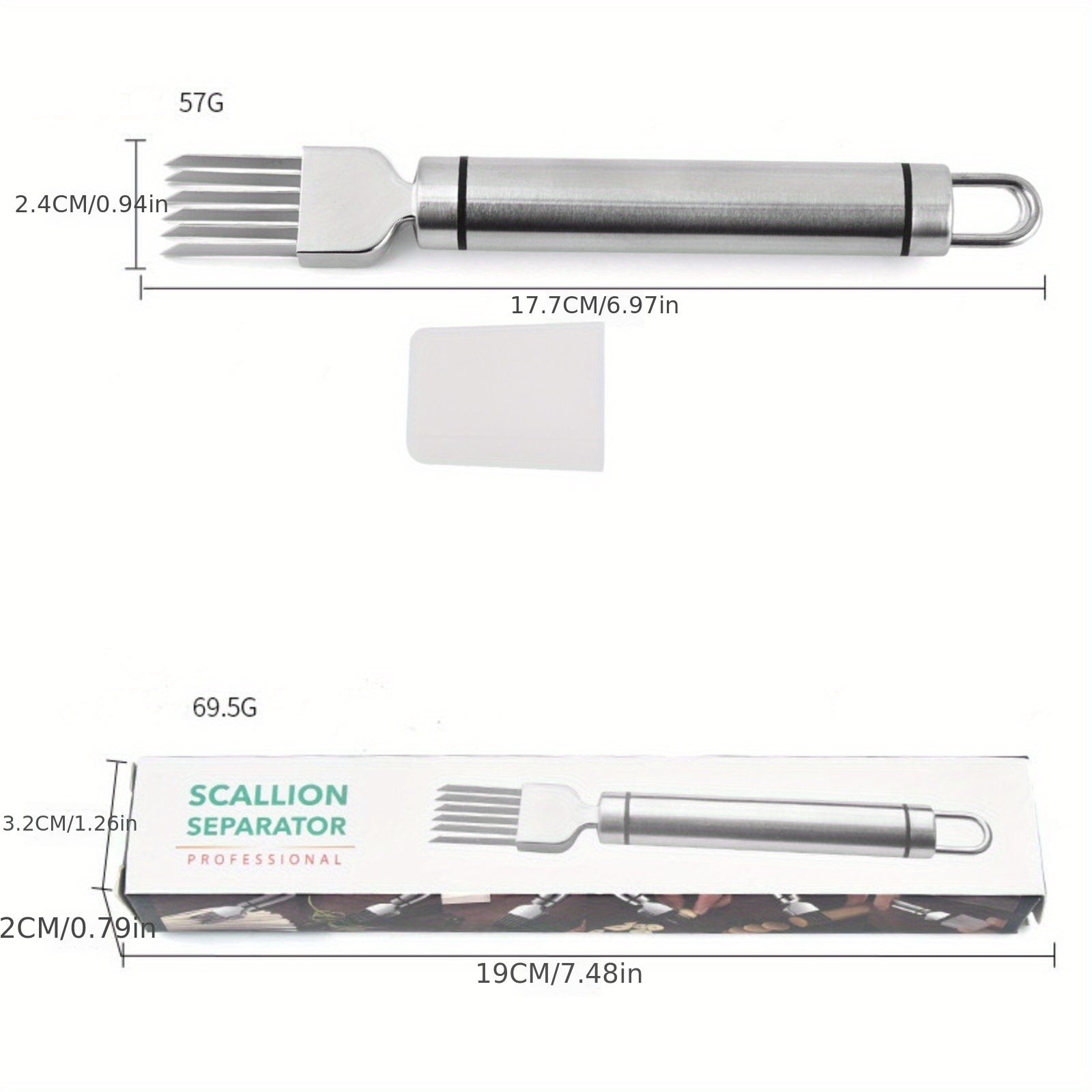 1pc, Multifunctional Stainless Steel Grater, Scallion Separator, For Scallion And Onion, Garlic Fruit And Vegetable, Portable With Protectiv