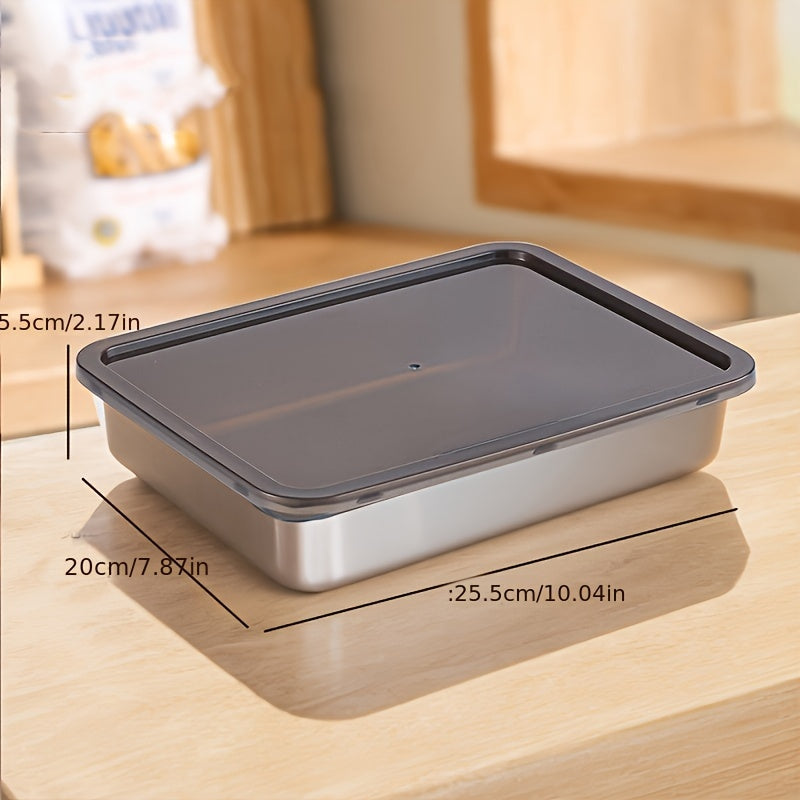 2/3pcs Durable Stainless Steel Food Storage Containers Set - Leak-Proof, BPA-Free, Microwave & Freezer Safe, Shatterproof, Multipurpose Flip