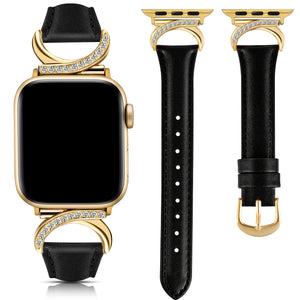 [Golden Buckle Apple Watch Strap] Apple Watch Strap - Ultra-thin Delicate C-shaped Golden Buckle Strap Replacement for IWatch Series 10 9 Ultra SE 8 7 6 5 4 3 2 1 (41mm 40mm 38mm 42mm 44mm 45mm 46mm 49mm)