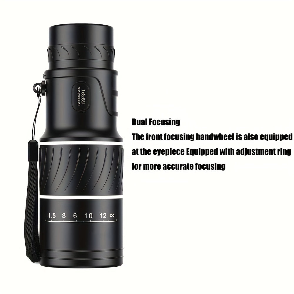 Portable Telescope 16x52 Military HD Professional Monocular Zoom Binoculars Night Hunting Optic Scope Big Vision Telescopio