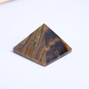 Pyramid-Finest Big Natural  Tiger Eye Crystal Pyramid Gemstone 2.36 Inch Carved Pyramidal Crystal Healing Crafts