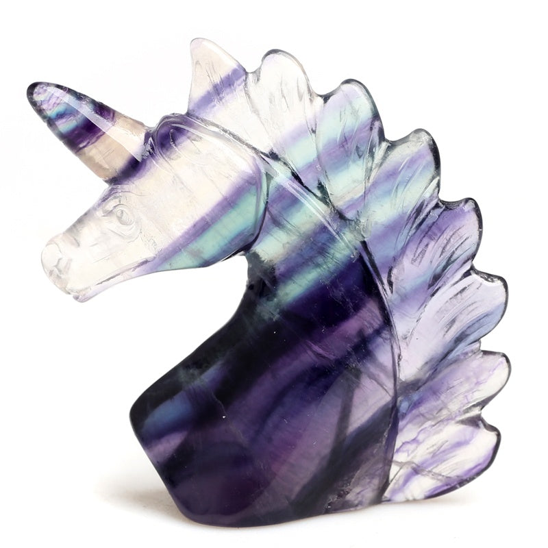 2.36 inch Natural Flourite Crystal Handcrafted Figurine, Healing Energy Carved Ornament Gemstone