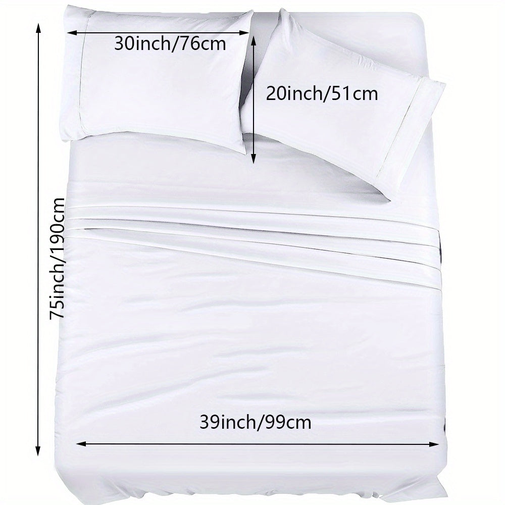 4/6pcs Luxury Cool Fitted Sheet Set, Wrinkle, Fade, Mattress Cover with Deep Pocket, Soft Comfortable Breathable Bedding Set, for Bedroom Hotel (1*Flat Sheet + 1* Fitted Sheet + 2/4*Pillowcases, Without Core)