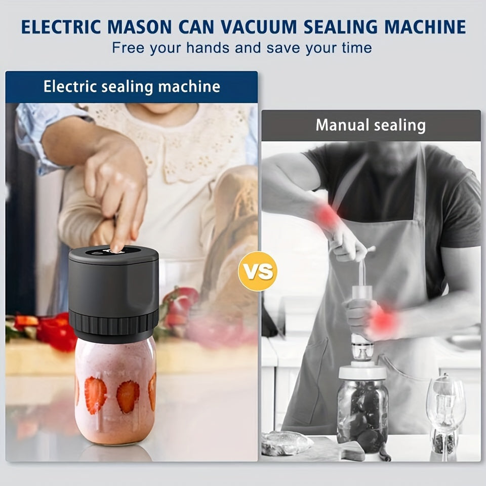 Electric Mason Jar Vacuum Sealer Kit For Wide Mouth And Regular Mouth Mason Jars