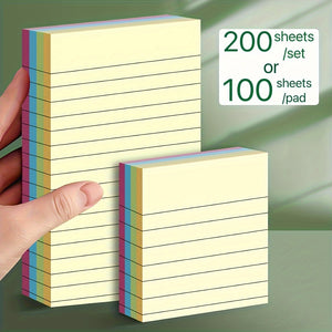 Color-Coded 100-Sheet Sticky Note Pads - Oblong, Portable Memo Blocks for Office, School, Home