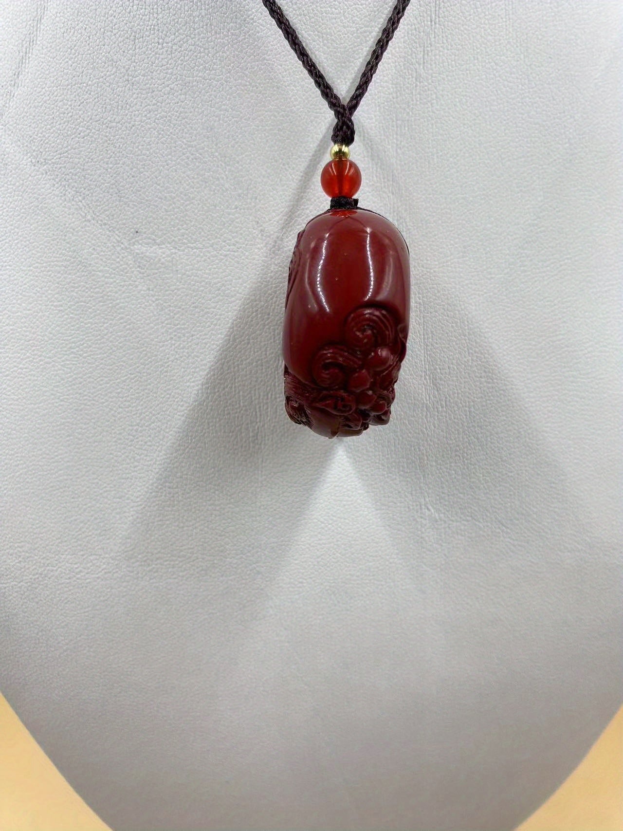 Natural Raw Stone Cinnabar Lucky Pixiu Safety Buckle Pendant Purple Golden Sand Necklace