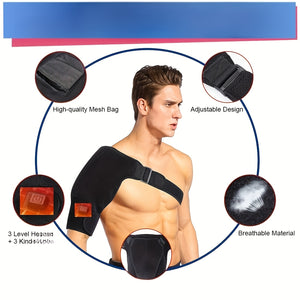 USB Powered Heating Shoulder Wrap with Adjustable Temperature - Unisex Portable Heat Pad