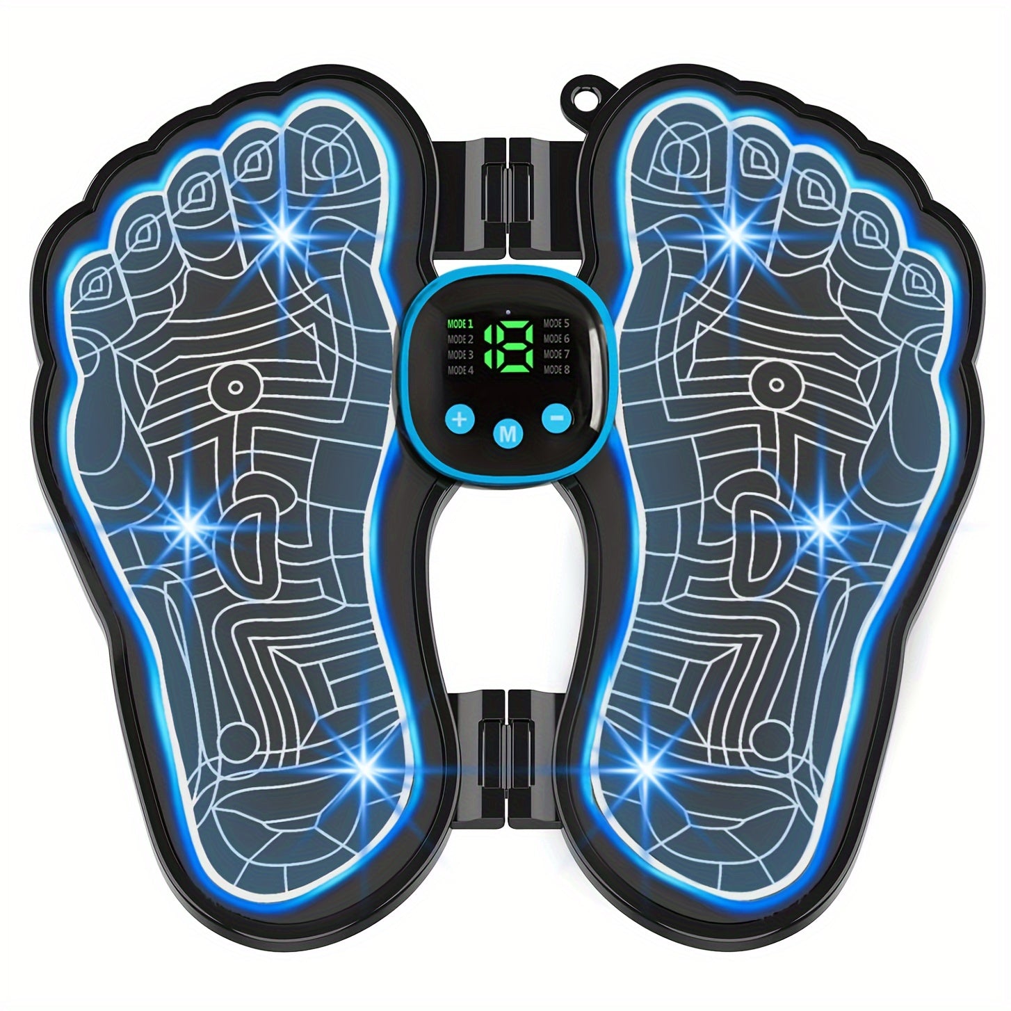 EMS Foot Massager, TENS Massager, Used to Foot, Foldable And Portable, with 8 Modes And 19 Intensities