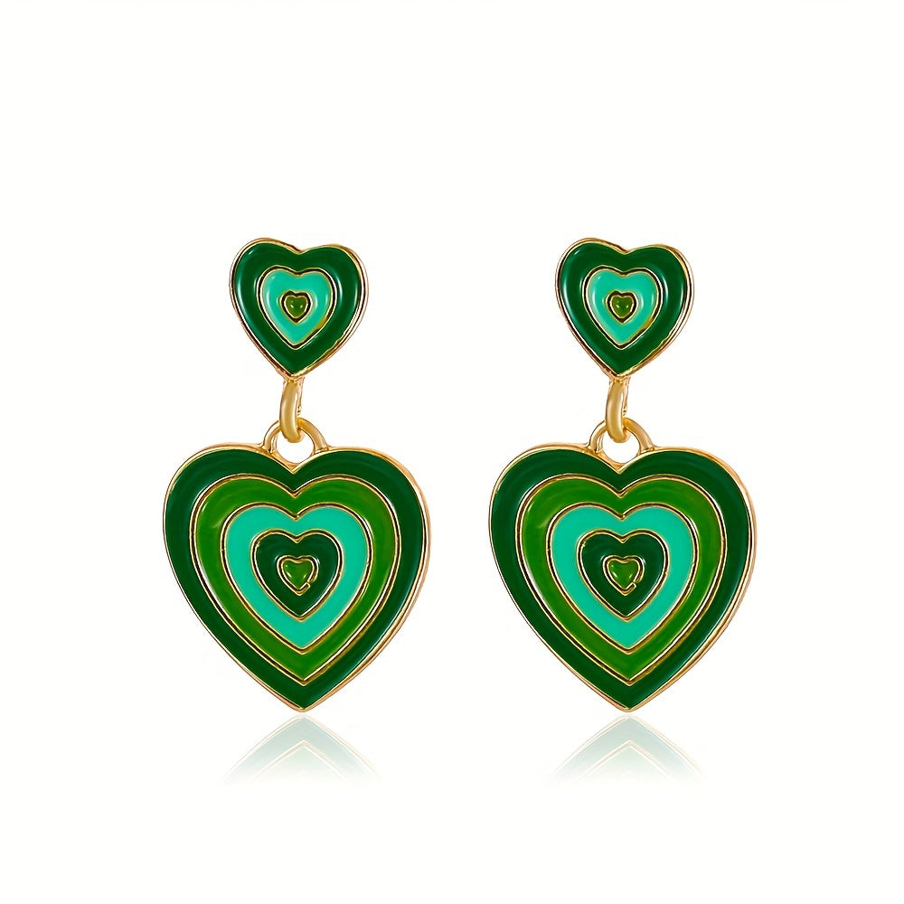 New Heart-shaped Earrings, Large Round Hoop Earrings With Three-dimensional Heart Shape