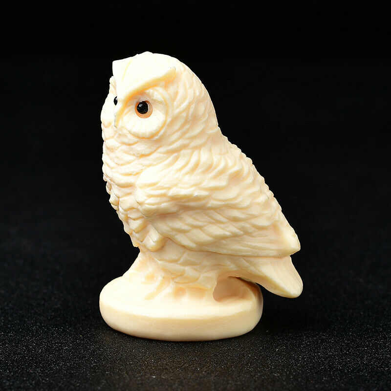 Tugua Nut Ivory Reiki Owl Carving Room Decor Kids Girls Healing Gifts Meditation