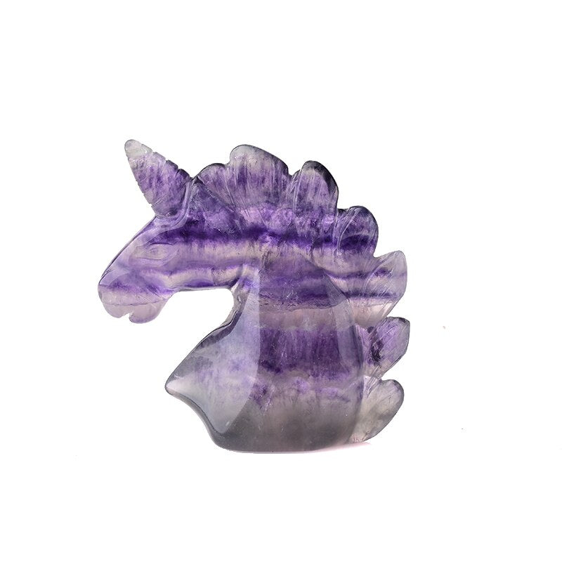 1PC Natural Crystal Fluorite Unicorn Reikit Quartz  Healing Stone Home Decoration Fengshui Meditation Stone Collection DIY Gift