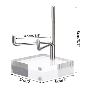 Adjustable Metal Arms Display Stand Easel with Acrylic Base Small Display Easel Holder for Fossil Coral Geodes Rock Mineral Agate Crystals Seashell and Small Collectibles