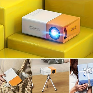 Portable Projector, Mini Projector, Outdoor Projector, Movie, Home Theater, 60-110 Inch Image TV Projector, Compatible With HDTV, USB, AV, S