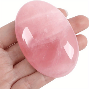 Natural Rose Quartz Crystal Treatment Crystal Gem Rose Quartz Crystal Decoration ENergy Balance Therapy Polishing Stone Palm Stone Mediation GIft